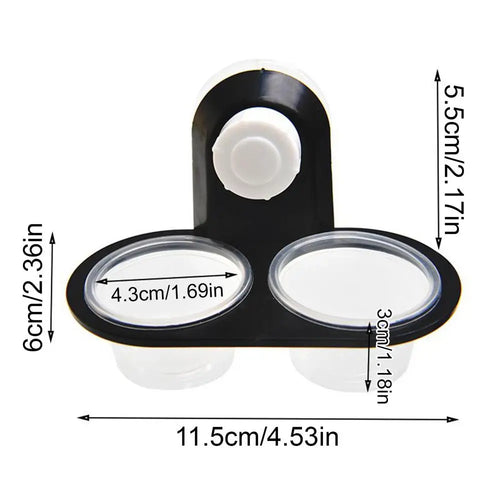 4-Cup Gecko Feeding Tray — Space-Saving Food & Water Dispenser