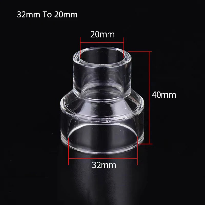 Acrylic Aquarium Pipe Variable Diameter Connectors (Transparent, DIY Fittings)