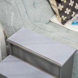 Pet Stairs with Cushioned Cover, 15.75x23.25x21.25in, Grey
