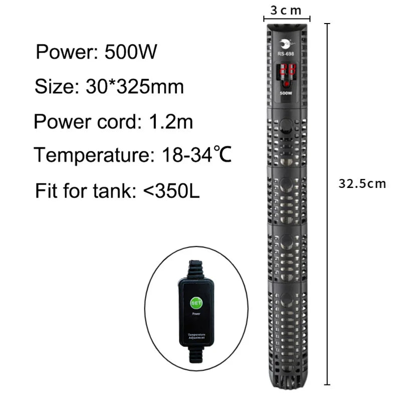 Aquarium Submersible Heater with Thermostat 50–500W