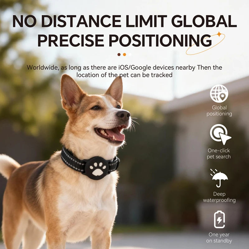 IP67 Waterproof GPS Animal Tracker Collar for Cats & Dogs (iOS & Android)