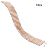 Natural Wood Ladder Bridge — Bite-Resistant Climbing Toy for Small Pets