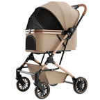 Large-Space Shockproof Breathable Lightweight Pet Stroller with One-Click Fold for Small & Medium Dogs & Cats
