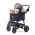 3-in-1 All-Terrain Pet Stroller with Detachable Aluminum Frame Carrier for Dogs & Cats