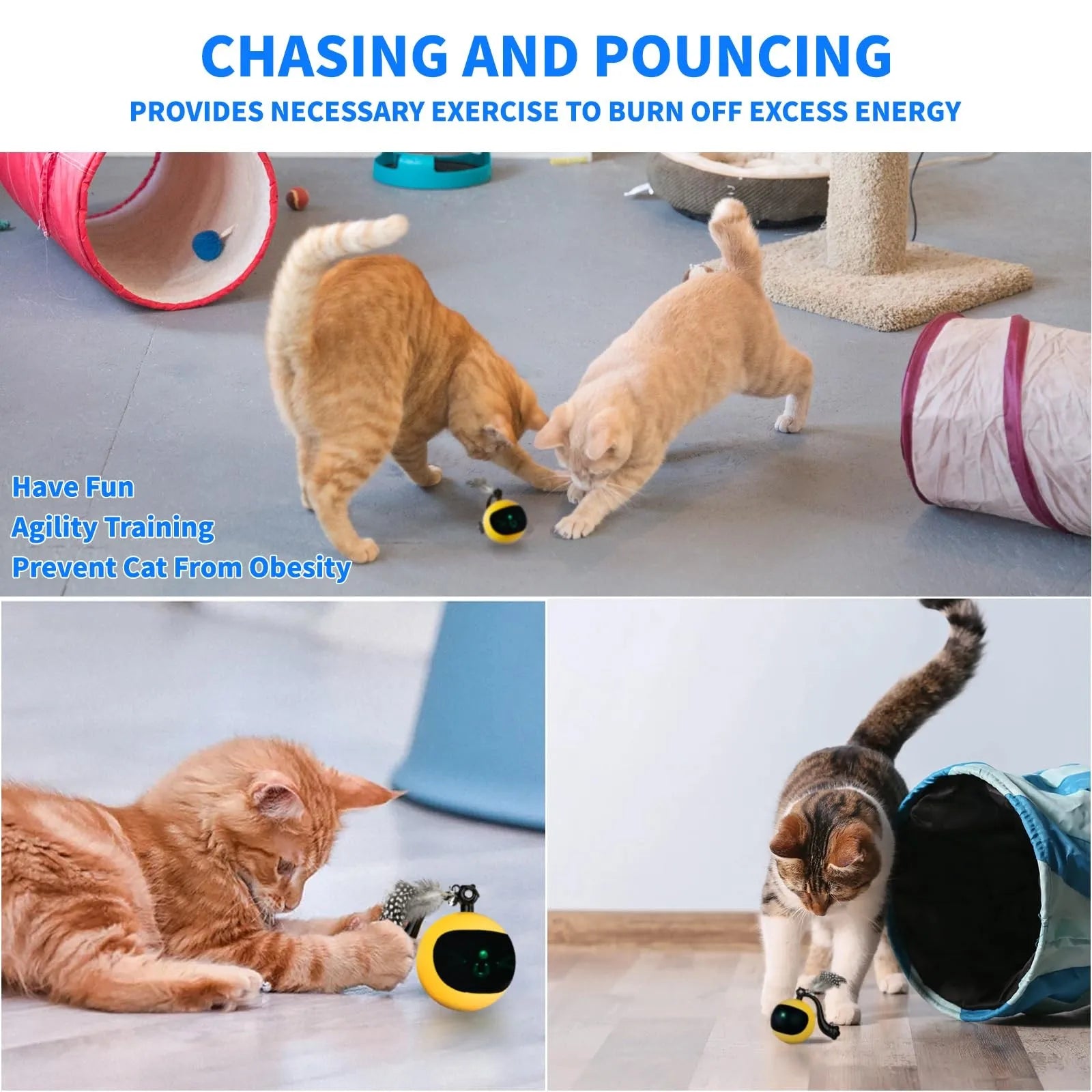 Rechargeable Automatic Electric Cat Ball Toy — Self-Rolling Boredom Buster
