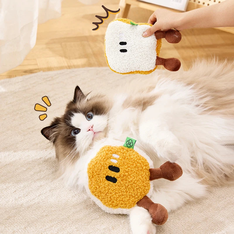 Catnip Baking-Shaped Chew Toy — Washable Scratch-Resistant Fleece