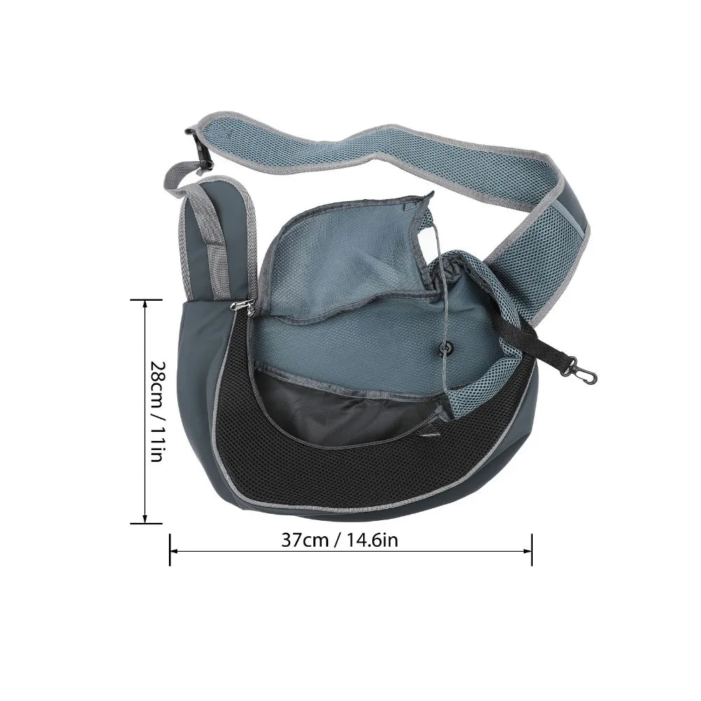 Breathable Pet Sling Carrier (Crossbody, Soft Fabric, Lightweight)