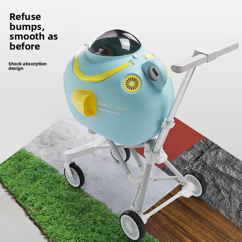 Aluminum Alloy Space Capsule Pet Stroller — Hands-Free Dual-Purpose Travel Cart for Dogs & Cats