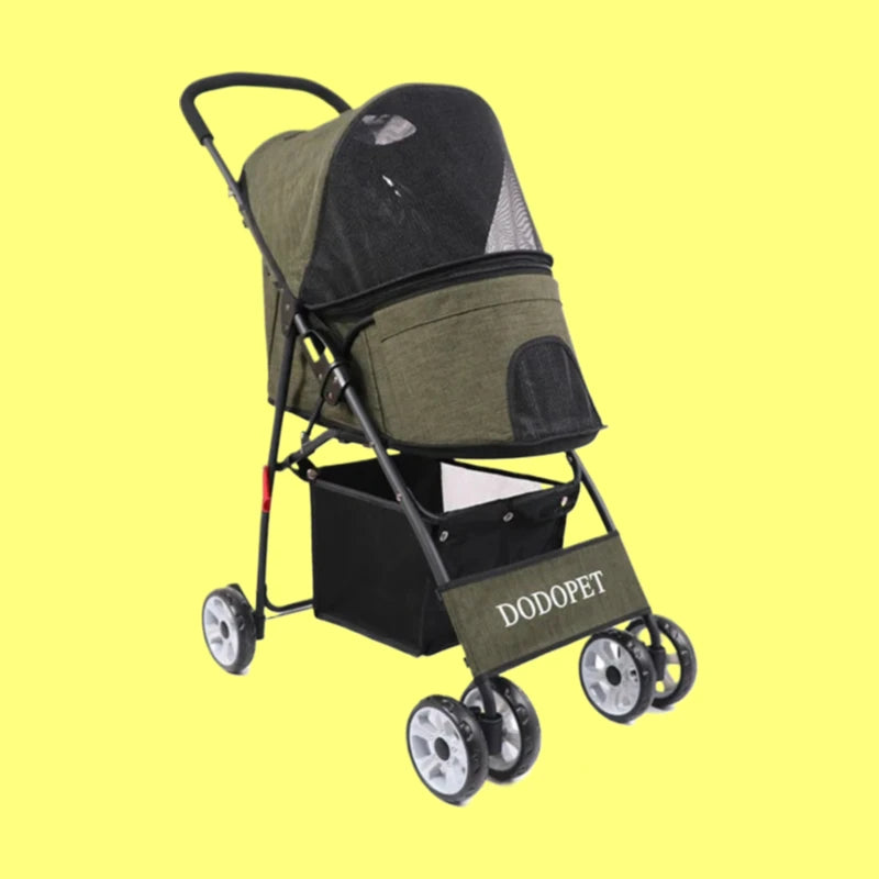 Lightweight Foldable Luxury Pet Travel Stroller for Small Dogs & Cats — Fashion Portable Outdoor Carrier