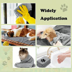 Microfiber Dog & Cat Bath Towel — Embroidered, Super-Absorbent, Two Sizes