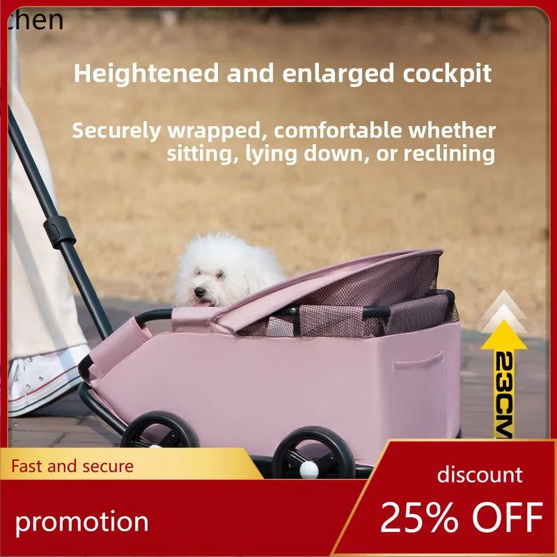 HXL Lightweight Foldable Outdoor Pet Carrier Stroller for Cats & Dogs