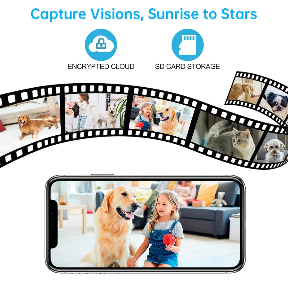 Tuya Smart 4K WiFi AI Camera for Pets with Night Vision & AI Alerts