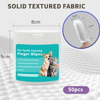 50-Count Pet Finger & Beauty Wipes — Teeth, Ear & Eye Cleaning for Dogs & Cats