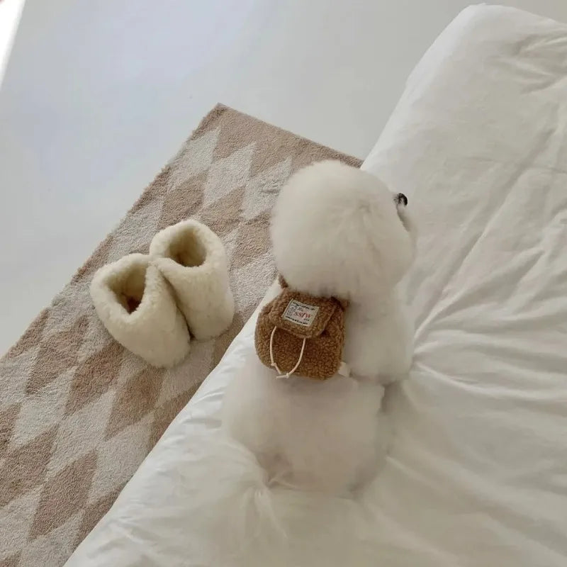 Cute Plush Pet Outing Backpack (Puppy, Dog & Cat, Multi-Function)