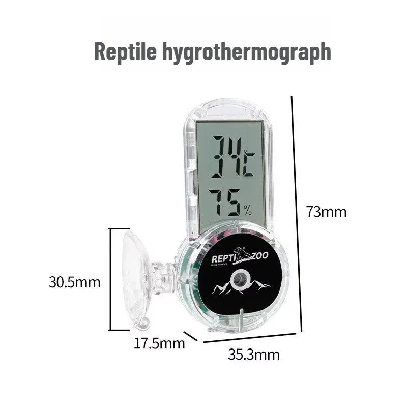 Digital Reptile Hygrometer & Thermometer — Terrarium Habitat Monitor