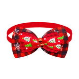 Christmas Bow Tie Collar with Bell (Red & Plaid Design)