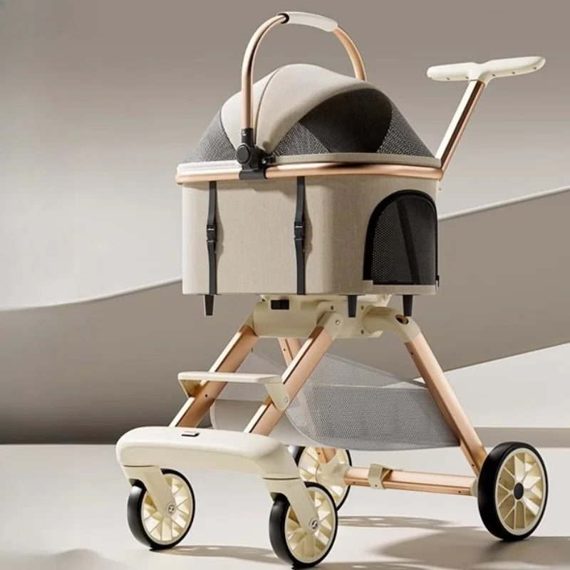 Portable Detachable Foldable Cat & Dog Stroller Cart for Outdoor Travel