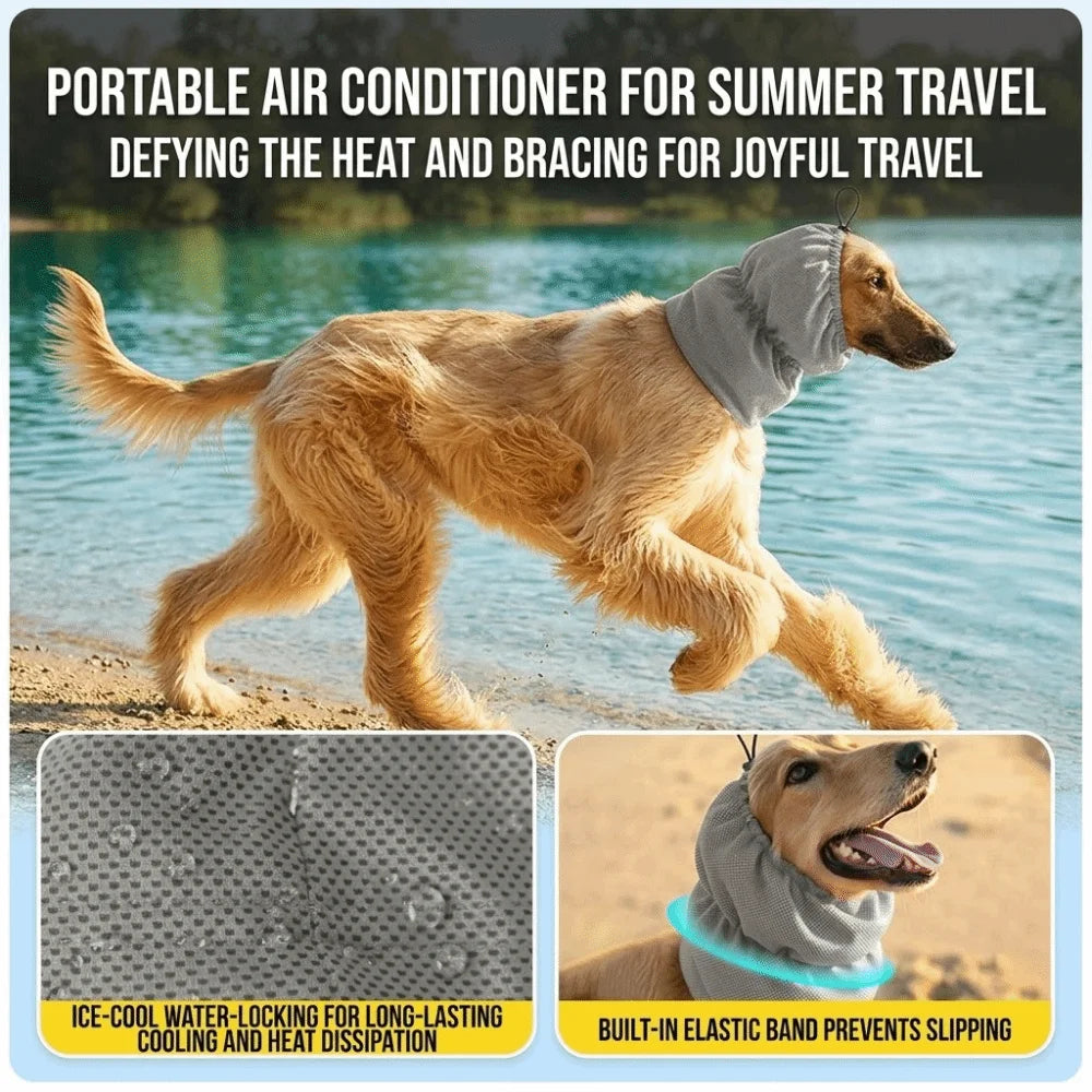 Dog Cooling Head Cover Snood (Elastic Mesh, Quick-Dry, Summer)