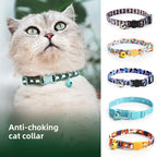 Woven Cat Collar with Bell & Safety Buckle