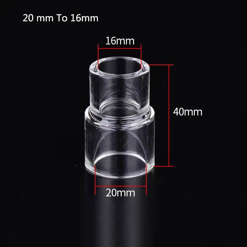 Acrylic Aquarium Pipe Variable Diameter Connectors (Transparent, DIY Fittings)