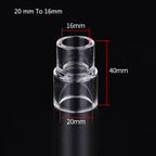 Acrylic Aquarium Pipe Variable Diameter Connectors (Transparent, DIY Fittings)