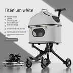 Magnesium Alloy Upgraded Pet Stroller Cart for Dogs & Cats — Lightweight Premium Outdoor Rolling Carrier