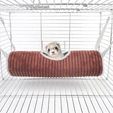 Fleece Hideaway Hammock — Warm Tunnel Bed for Ferrets & Small Pets