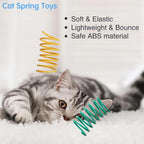 12-Pack Colorful Coil Spring Cat Toys — Durable Heavy Plastic Spiral Springs for Indoor Cats