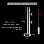 Glass Aquarium Shrimp Feeder Bowl & Tube (Transparent, Food Dish)