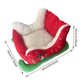 62cm Plush Christmas Sleigh Bed for Dogs & Cats (Washable)