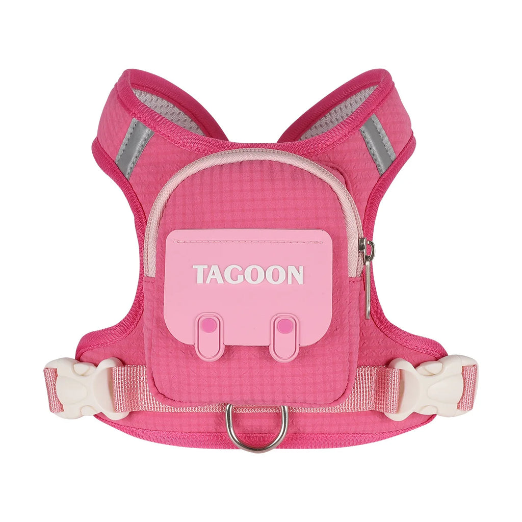 Plaid Dog Leash and Harness Set with Storage Bag (Detachable, Hiking)