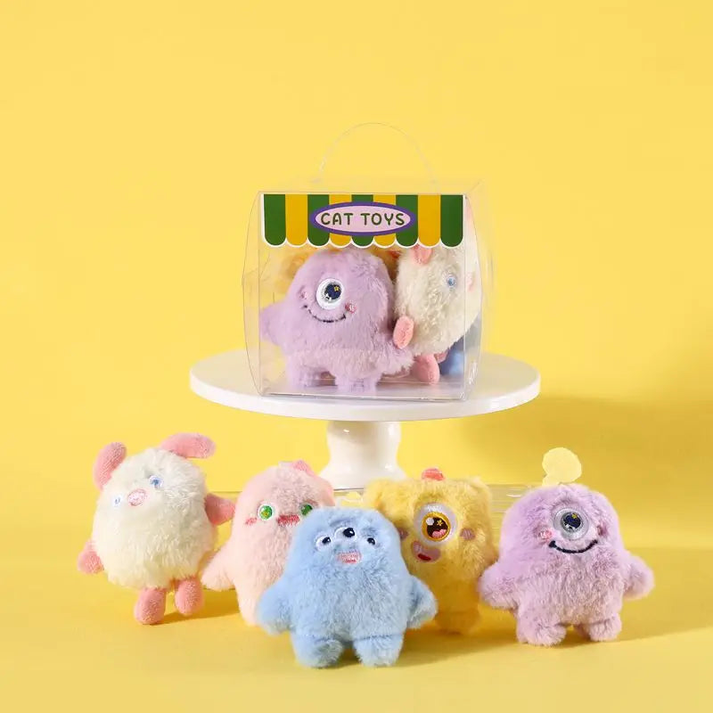 Catnip Squeaky Plush Cat Toy — Food-Shaped Design with Built-In Bell