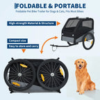 Heavy-Duty Steel Frame Dog Bicycle Trailer with 100 lb Capacity & Oxford Fabric