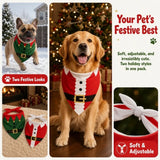 Christmas Santa Elf Bandana Bib for Dogs (Adjustable Triangle)