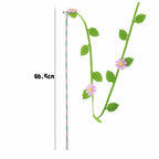 Felt Flower & Leaf Teaser Wand — Gentle Long Play Stick for Kittens