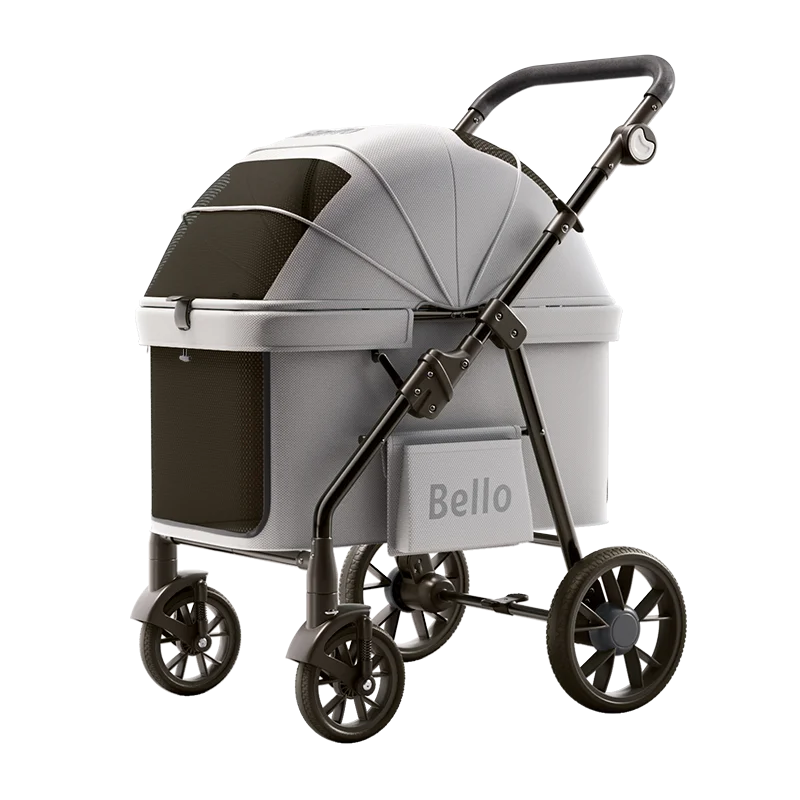 Bello Premium Foldable 4-Wheel Pet Stroller for Large Dogs — New Design Travel Carrier