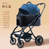 Premium Detachable Pet Stroller Multifunction Separable Carrier Ultra Lightweight One Click Folding Portable Travel Stroller for