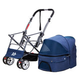 3-in-1 Folding Pet Stroller with Detachable Carrier (Small & Medium Pets)