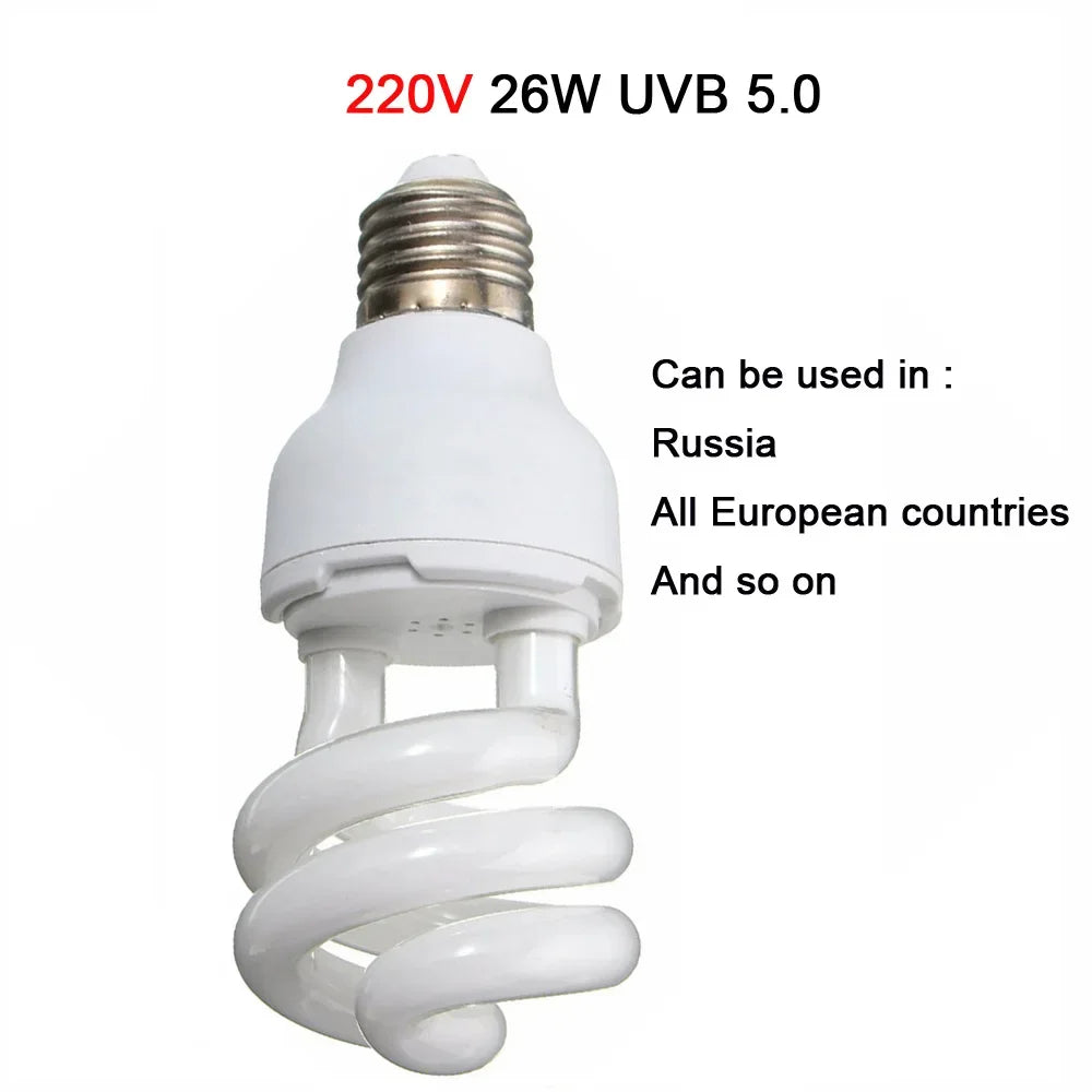 Reptile UVB Basking Bulb — 5.0 or 10.0 Output, E27 Fitting