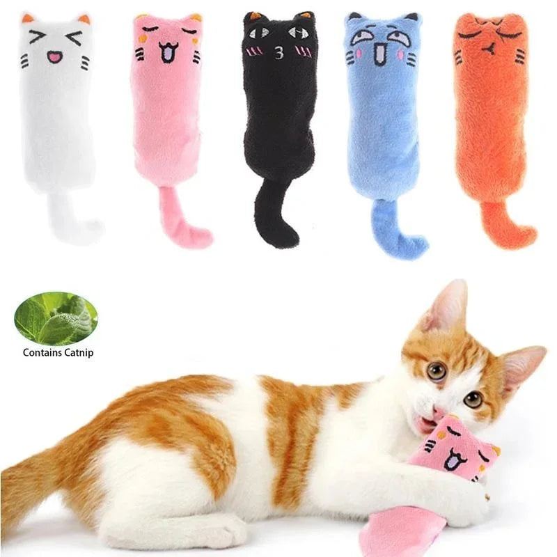 Catnip Rustle Sound Plush Thumb Pillow Cat Toy — Teeth Grinding & Kitten Chew Toy