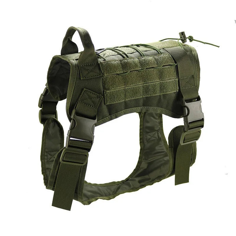 Tactical Camo Dog Vest (Outdoor Training, Chest & Back, Large Dogs)