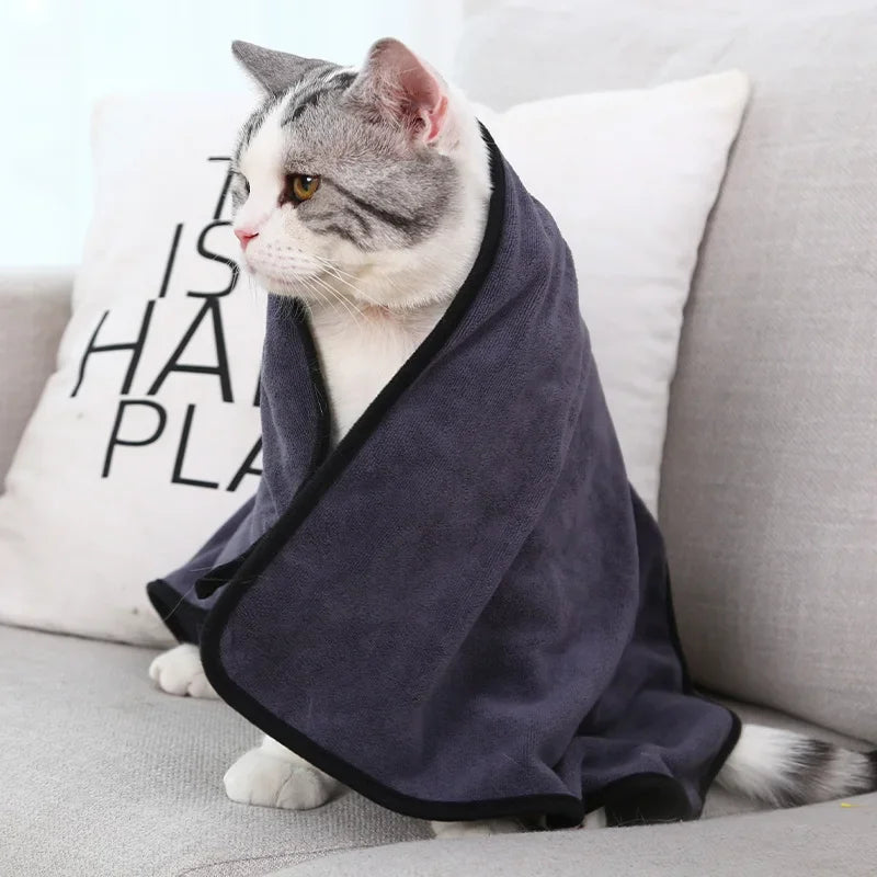 Microfiber Quick-Dry Pet Towel — Ultra-Absorbent Drying Towel for Dogs & Cats