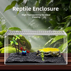 Clear Acrylic Reptile Terrarium — Ventilated Anti-Escape Habitat