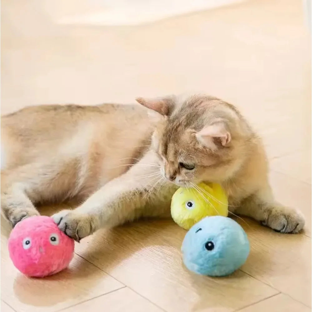 Interactive Squeaking Catnip Ball Toy
