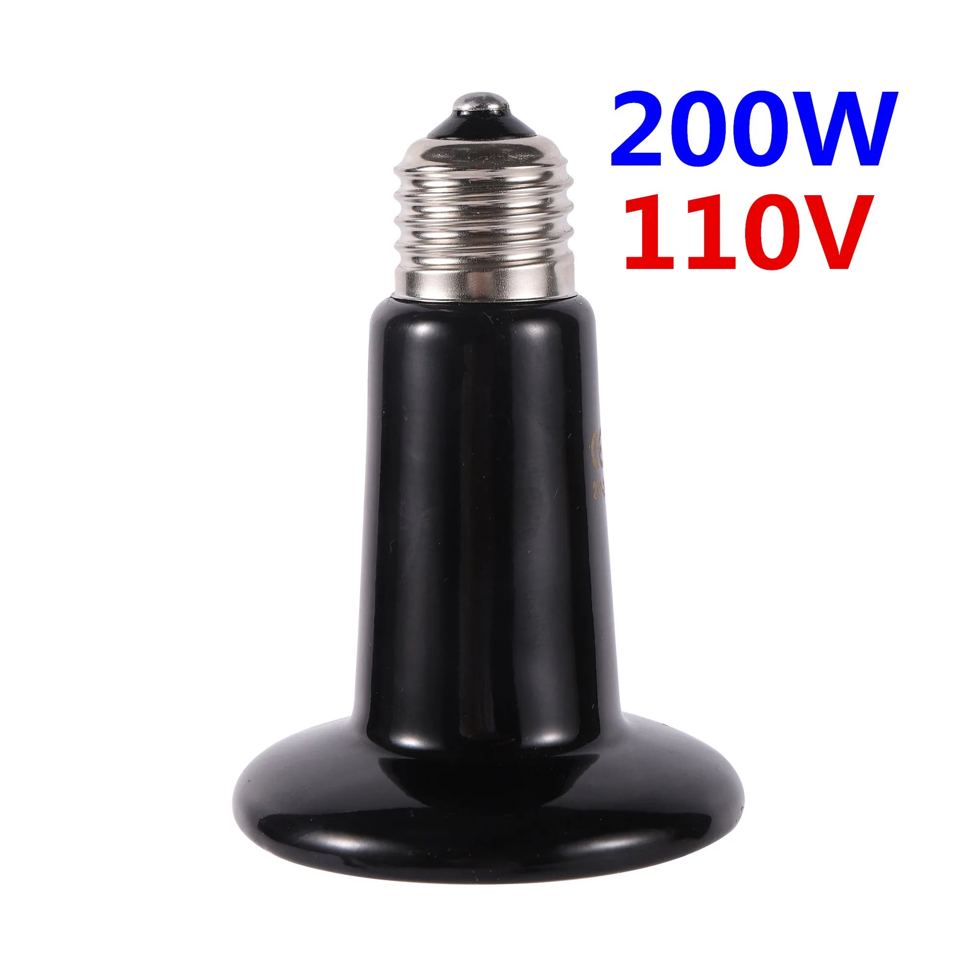 Ceramic Infrared Heat Lamp for Reptiles — No-Light Heating Bulb, 110V/220V, 25W–200W