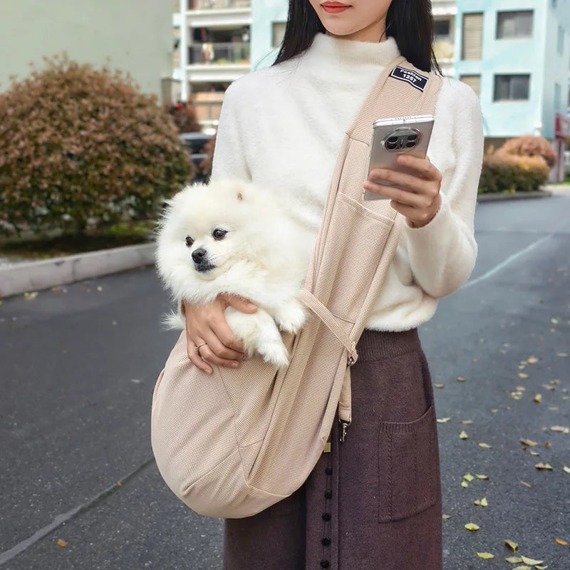 Waffle Mesh Pet Crossbody Bag (Lightweight, Portable, Shoulder, Dog & Cat)