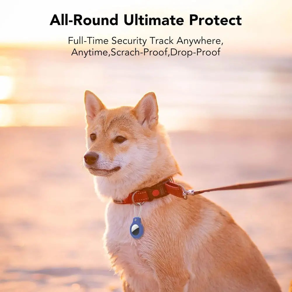 Dual-Pack AirTag Holders with Keychain & Wire Cable