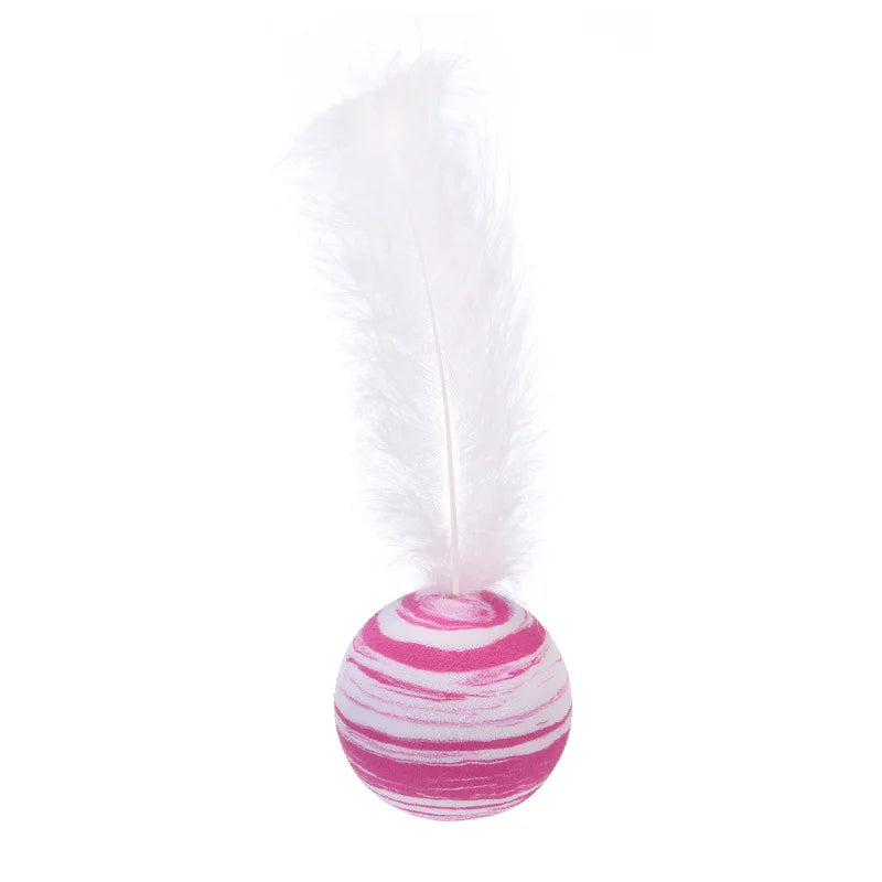 Star Ball & Feather Foam Cat Toy — Interactive Throwing & Teaser Toy for Cats