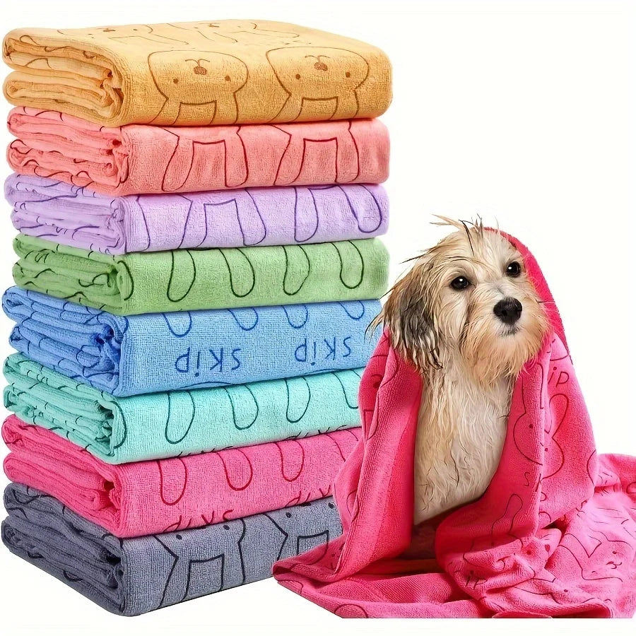 Ultra-Absorbent Microfiber Pet Towel — Fast-Drying for Dogs & Cats