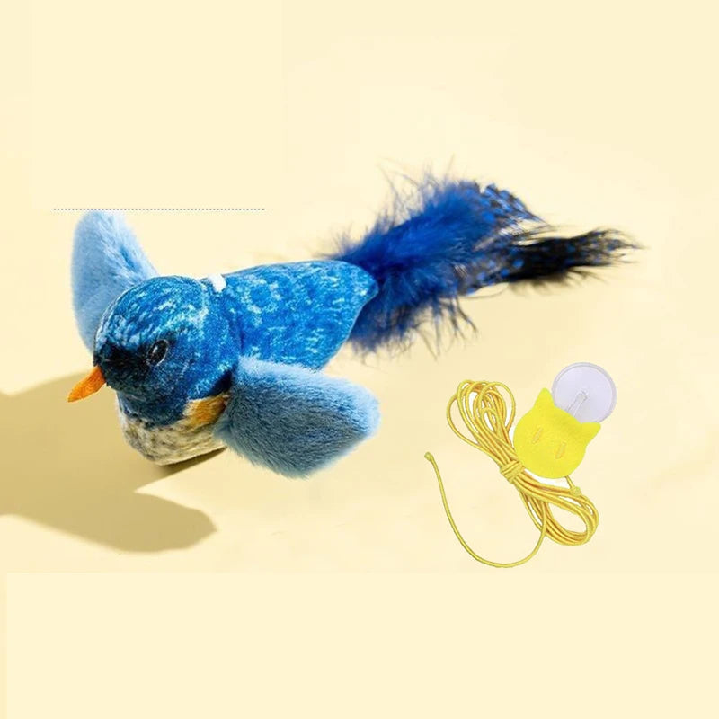 Chirping Plush Bird Hanging Cat Toy